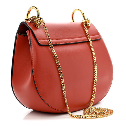 Suede Smooth Calfskin Drew Shoulder Bag Poppy