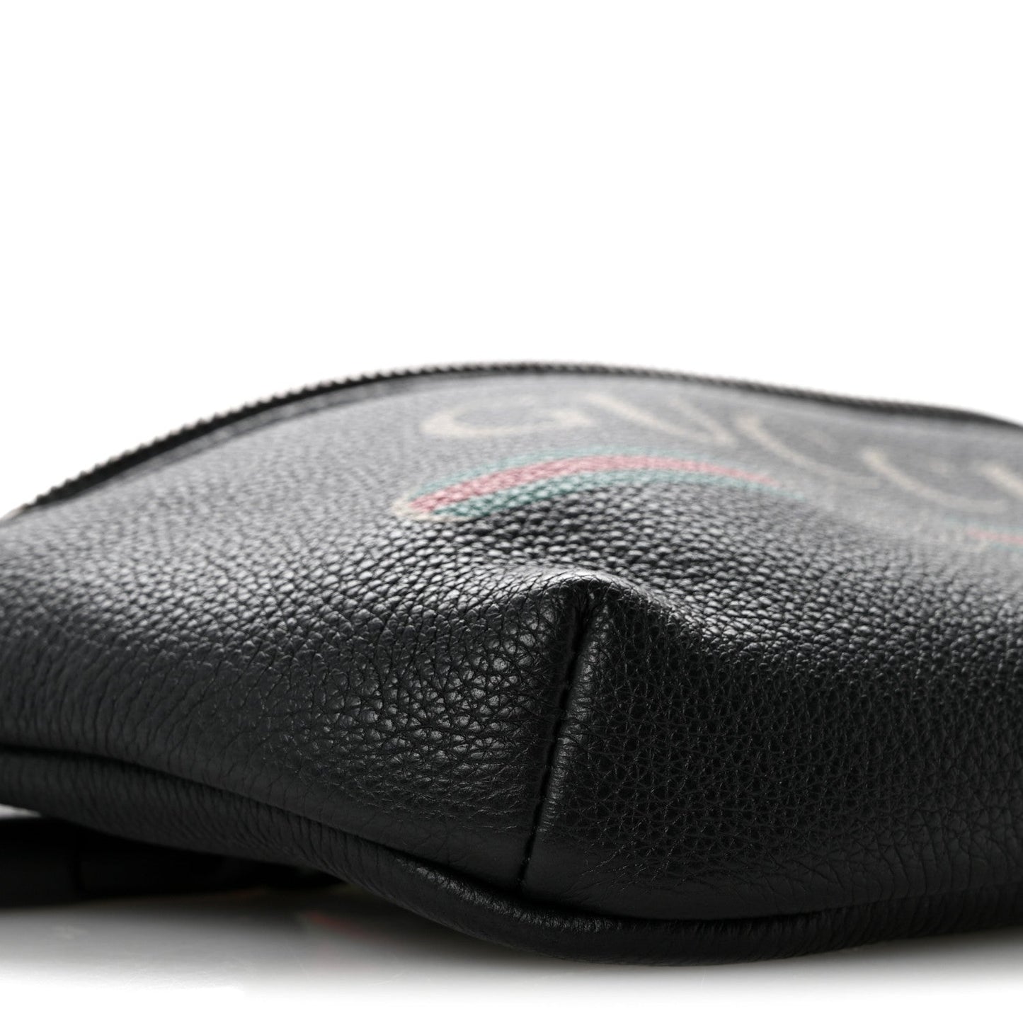 Grained Calfskin Small Logo Belt Bag Black