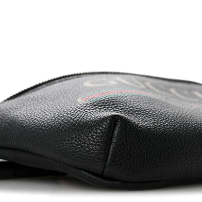 Grained Calfskin Small Logo Belt Bag Black