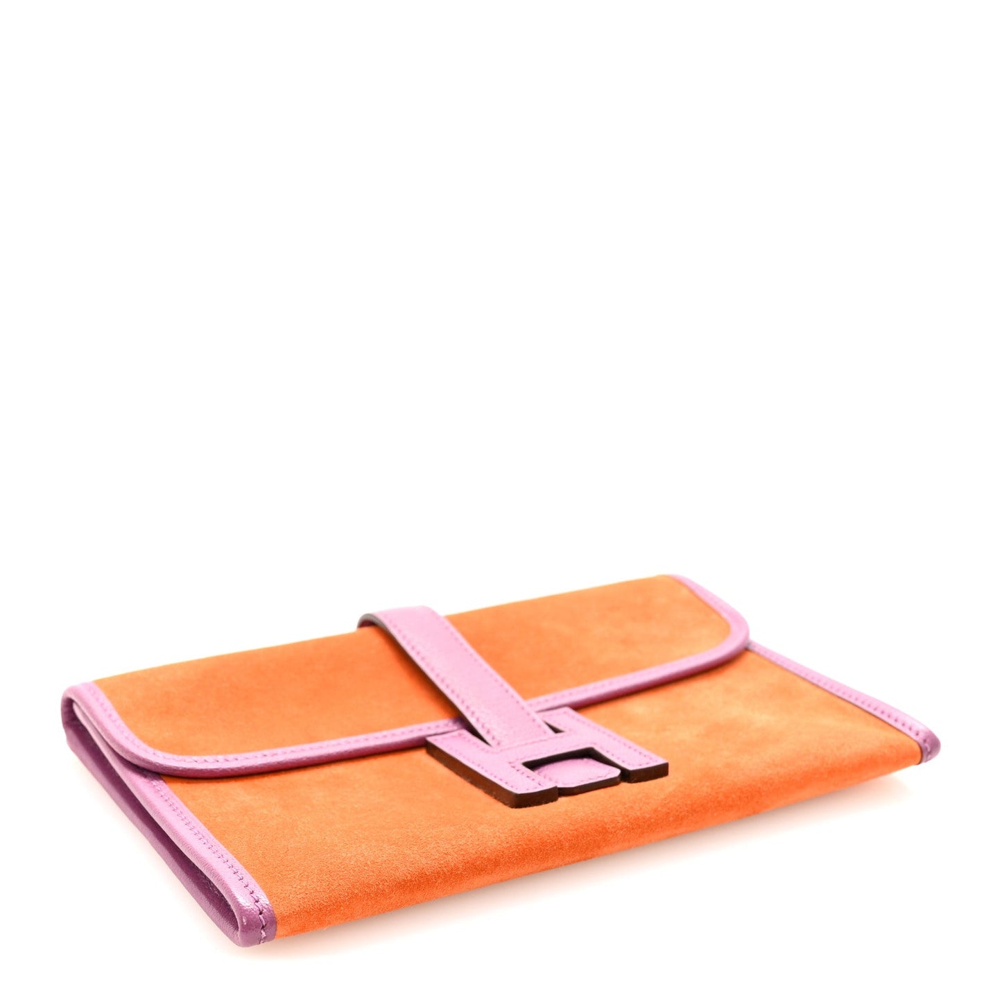 Veau Doblis Suede Chevre Mysore Mini 20 Jige Clutch Orange Cyclamen