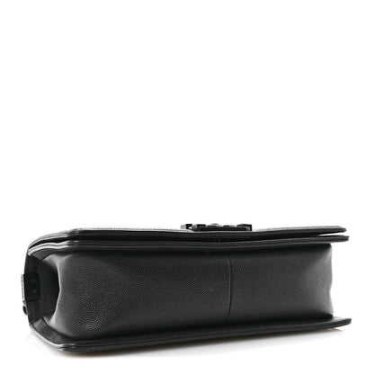 Caviar Quilted Medium Boy Flap So Black