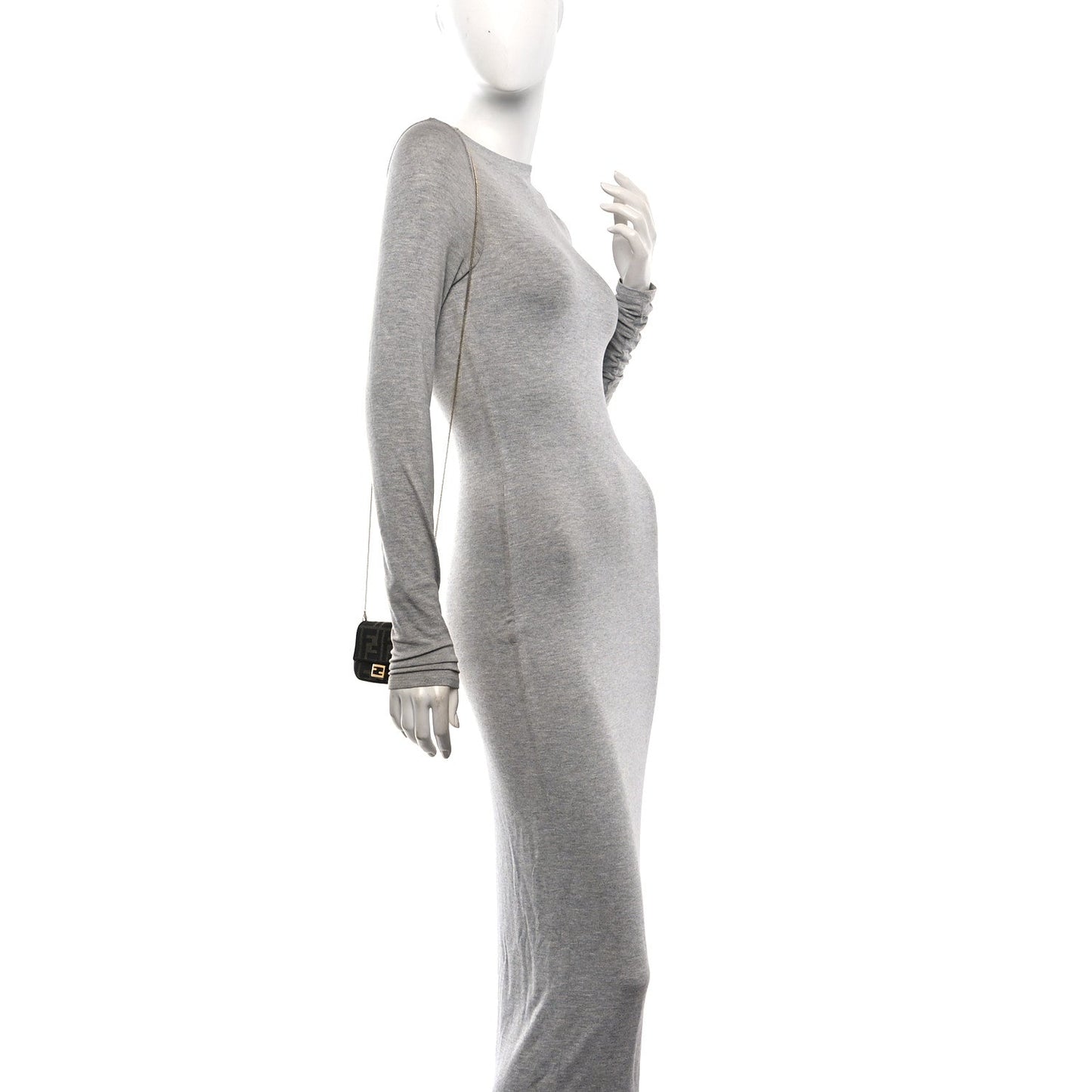 Fabric Jacquard FF 1974 Nano Baguette Charm Tobacco Moro Black