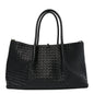 Calfskin Intrecciato Large Pinacoteca Reversible Tote Black
