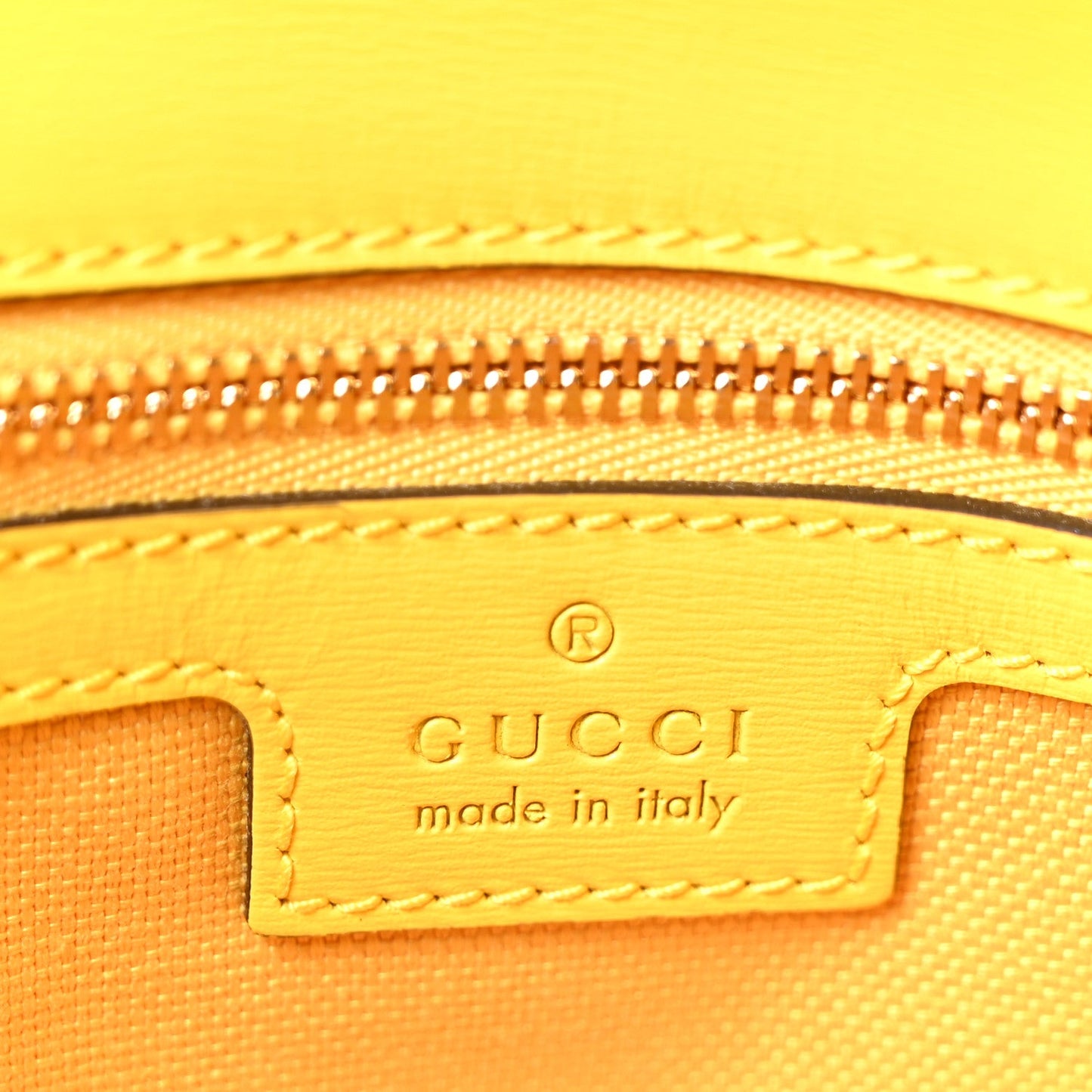 GG Monogram Textured Dollar Calfskin Small Luce Shoulder Bag Yellow