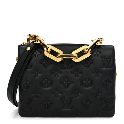 Lambskin Embossed Monogram Coussin BB Black