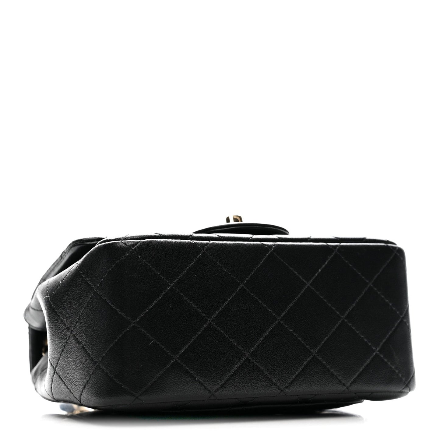 Lambskin Quilted Mini Square Flap Black