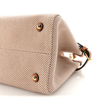 Jacquard Canvas Small Vlogo Antibes Shopping Bag Camel Natural