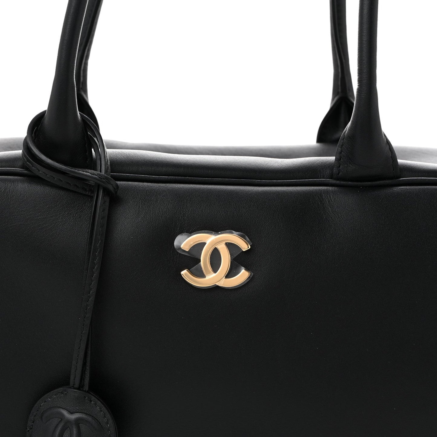 Calfskin Large Perfect Bowling Bag Black