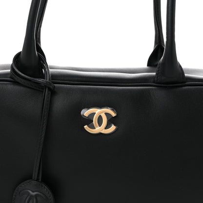 Calfskin Large Perfect Bowling Bag Black