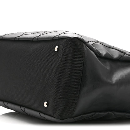 Coated Canvas Quilted Large Paris Biarritz Tote Black