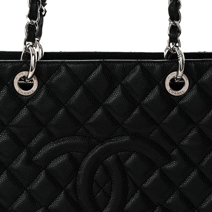 Caviar Quilted Grand Shopping Tote GST Black