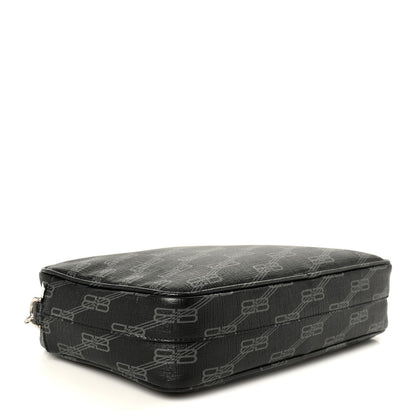 Coated Canvas BB Monogram Medium Signature Camera Bag Black Grey