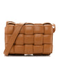 Nappa Maxi Intreccio Padded Cassette Crossbody Bag Caramel