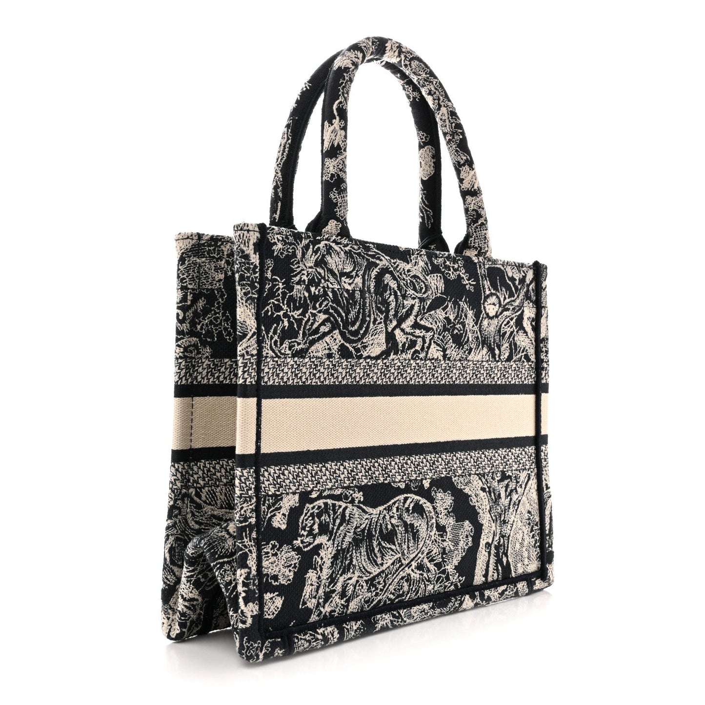 Canvas Embroidered Small Dioriviera Toile De Jouy Book Tote Blue