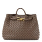 Nappa Intrecciato Medium Andiamo Shoulder Bag Taupe Grey
