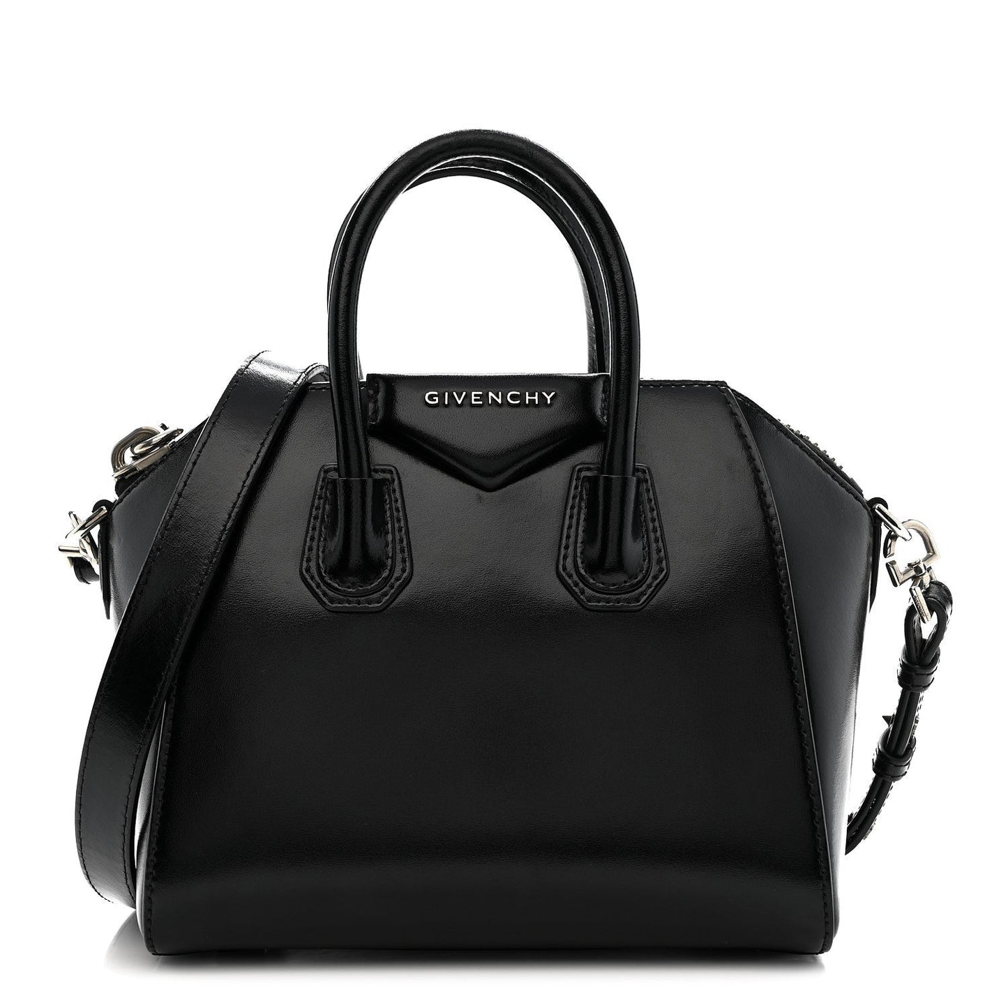 Shiny Lord Calfskin Mini Antigona Black