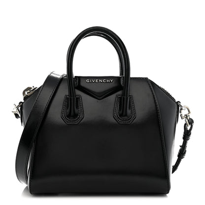 Shiny Lord Calfskin Mini Antigona Black