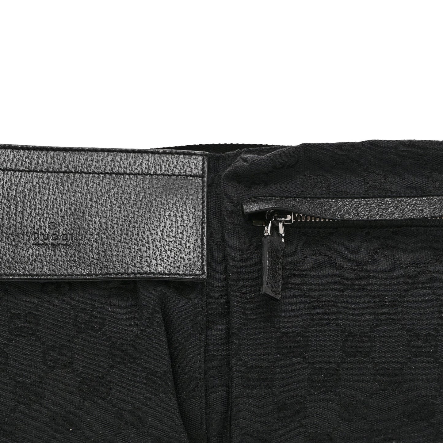 GG Monogram Double Pocket Belt Bag Black