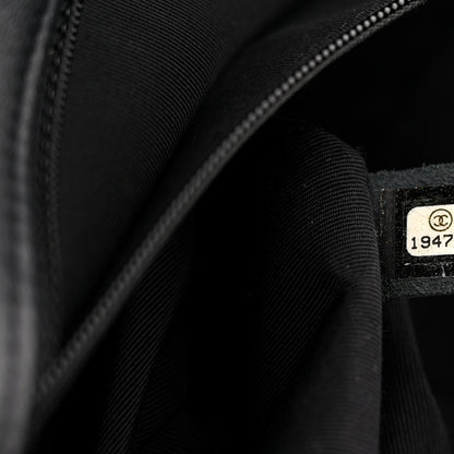 Lambskin Braided Woven Medium Boy Flap Navy Black