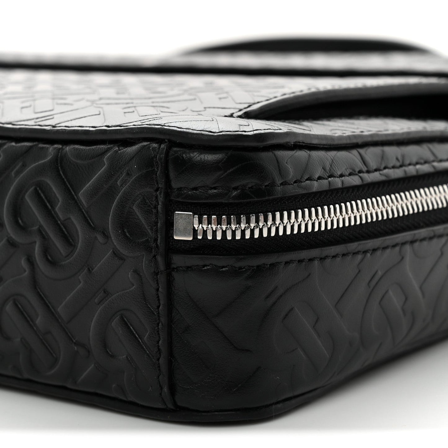 Calfskin Embossed TB Triple Stud Briefcase Black