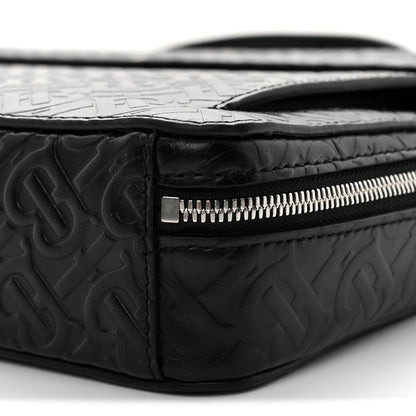 Calfskin Embossed TB Triple Stud Briefcase Black