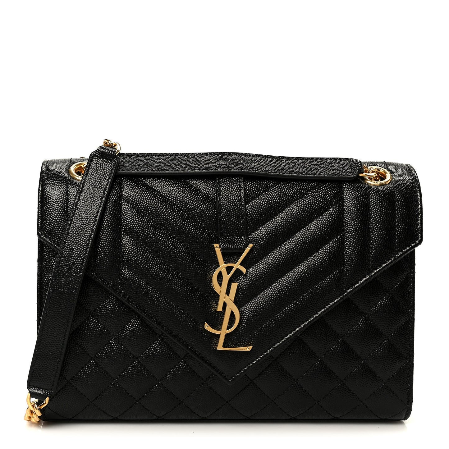 Grain De Poudre Textured Mixed Matelasse Triquilt Medium Monogram Satchel Black