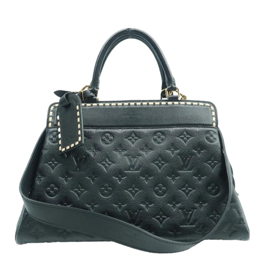 LOUIS VUITTON Vosges MM Empreinte Leather Shoulder Bag Black