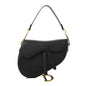 Grained Calfskin Saddle Bag Black
