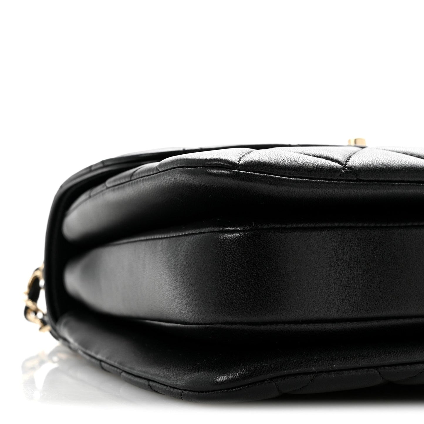 Lambskin Quilted Small Trendy CC Dual Handle Flap Bag Black
