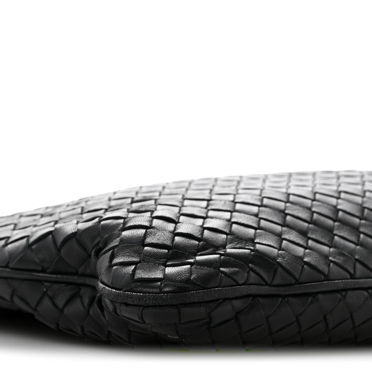 Nappa Intrecciato Flat Shoulder Bag Black