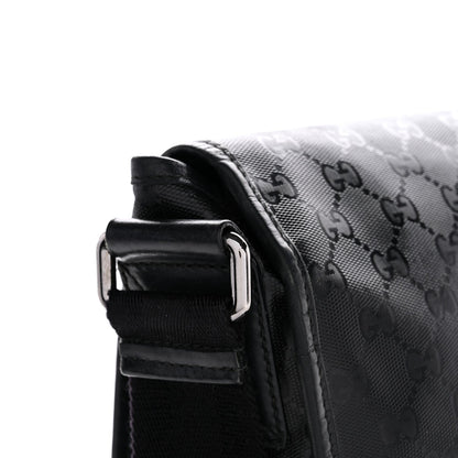 Imprime Monogram Medium Double Buckle Flap Messenger Bag Black