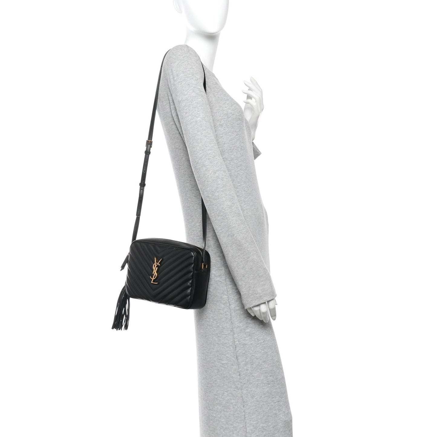 Calfskin Matelasse Monogram Lou Camera Bag Black