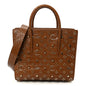 Calfskin Crocodile Embossed Studded Medium Paloma Brown