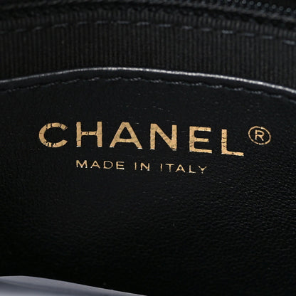 Lambskin Quilted Enamel CC Chain Frame Flap Black