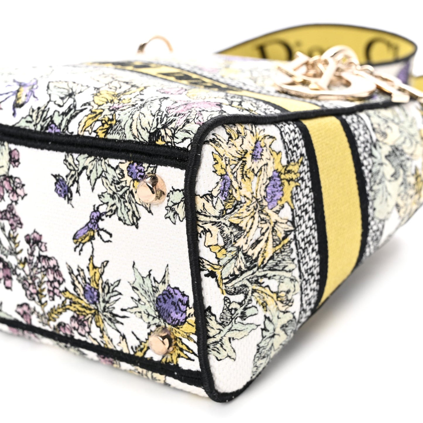 Canvas Embroidered Chardons Toile De Jouy Medium Lady D-Lite Latte Multicolor