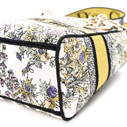Canvas Embroidered Chardons Toile De Jouy Medium Lady D-Lite Latte Multicolor
