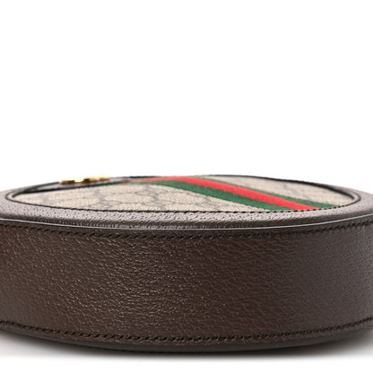 GG Supreme Monogram Web Mini Ophidia Round Shoulder Bag Brown