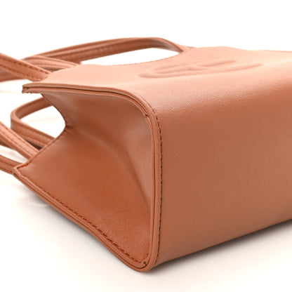 Vegan Leather Small Shopping Bag Tan