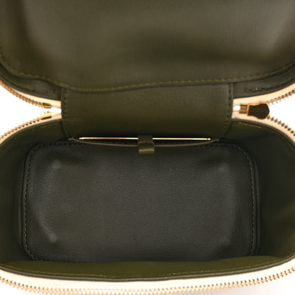Lambskin Embossed Monogram Coussin Vanity PM  Cream