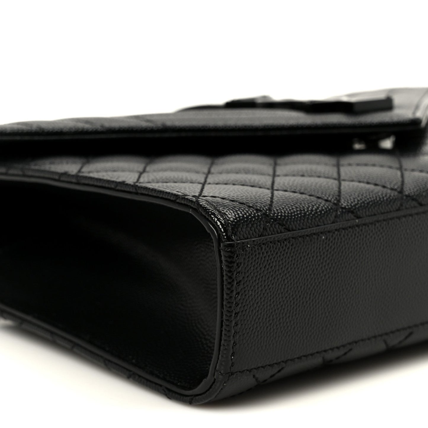 Grain De Poudre Textured Mixed Matelasse Triquilt Medium Monogram Monochrome Satchel Black