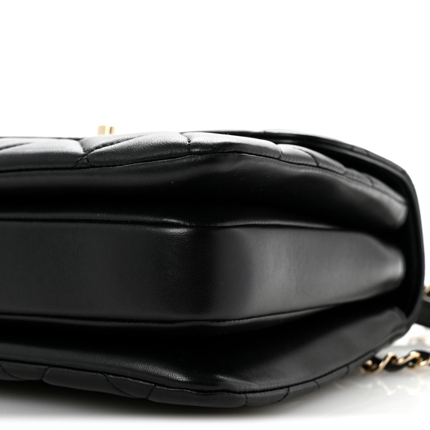 Lambskin Quilted Small Trendy CC Dual Handle Flap Bag Black