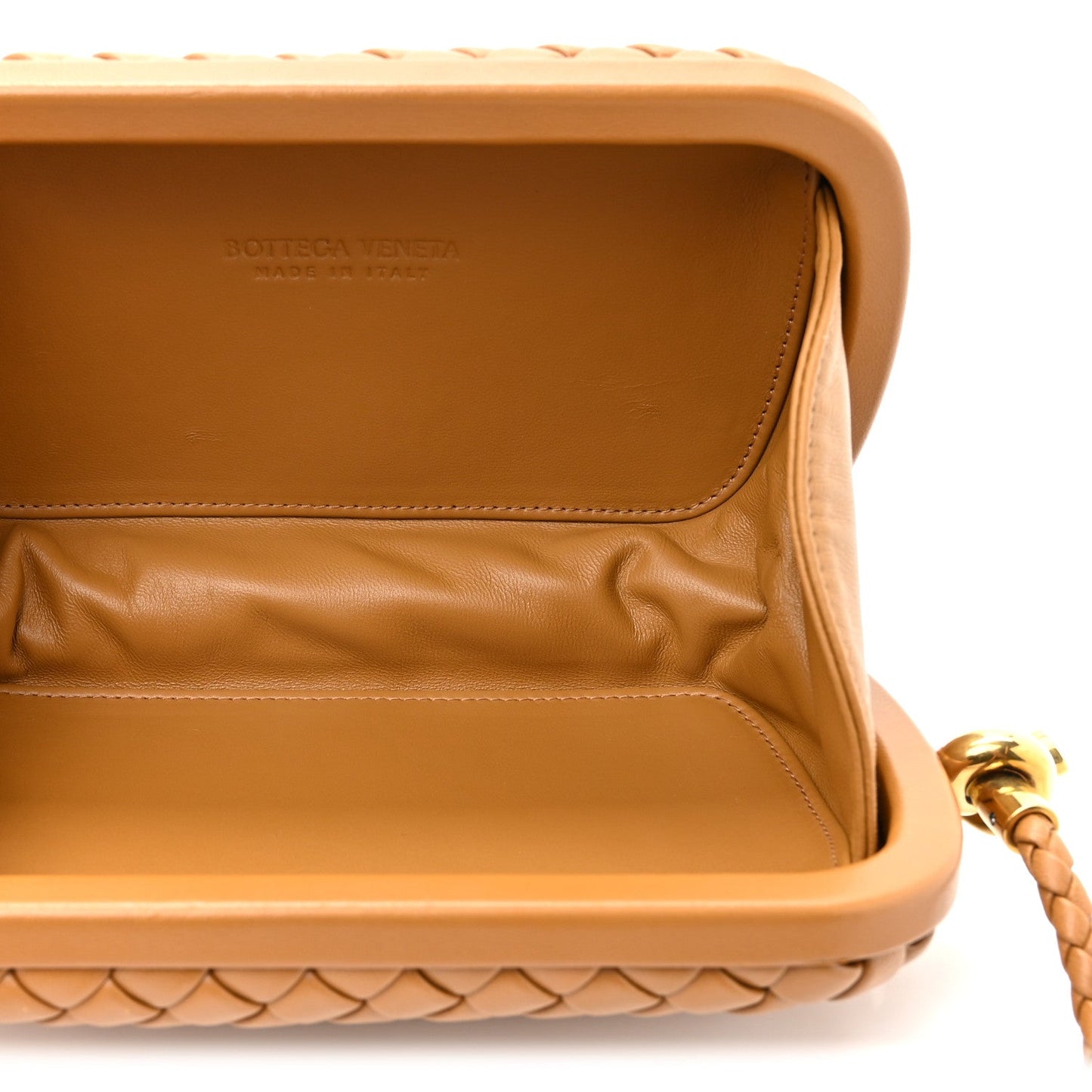 Calfskin Intrecciato Knot On Strap Camel