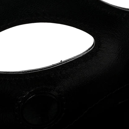 Shiny Lambskin Quilted Micro 31 Clutch With Chain Black