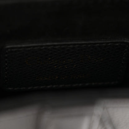 Grained Calfskin Mini Saddle Bag Black