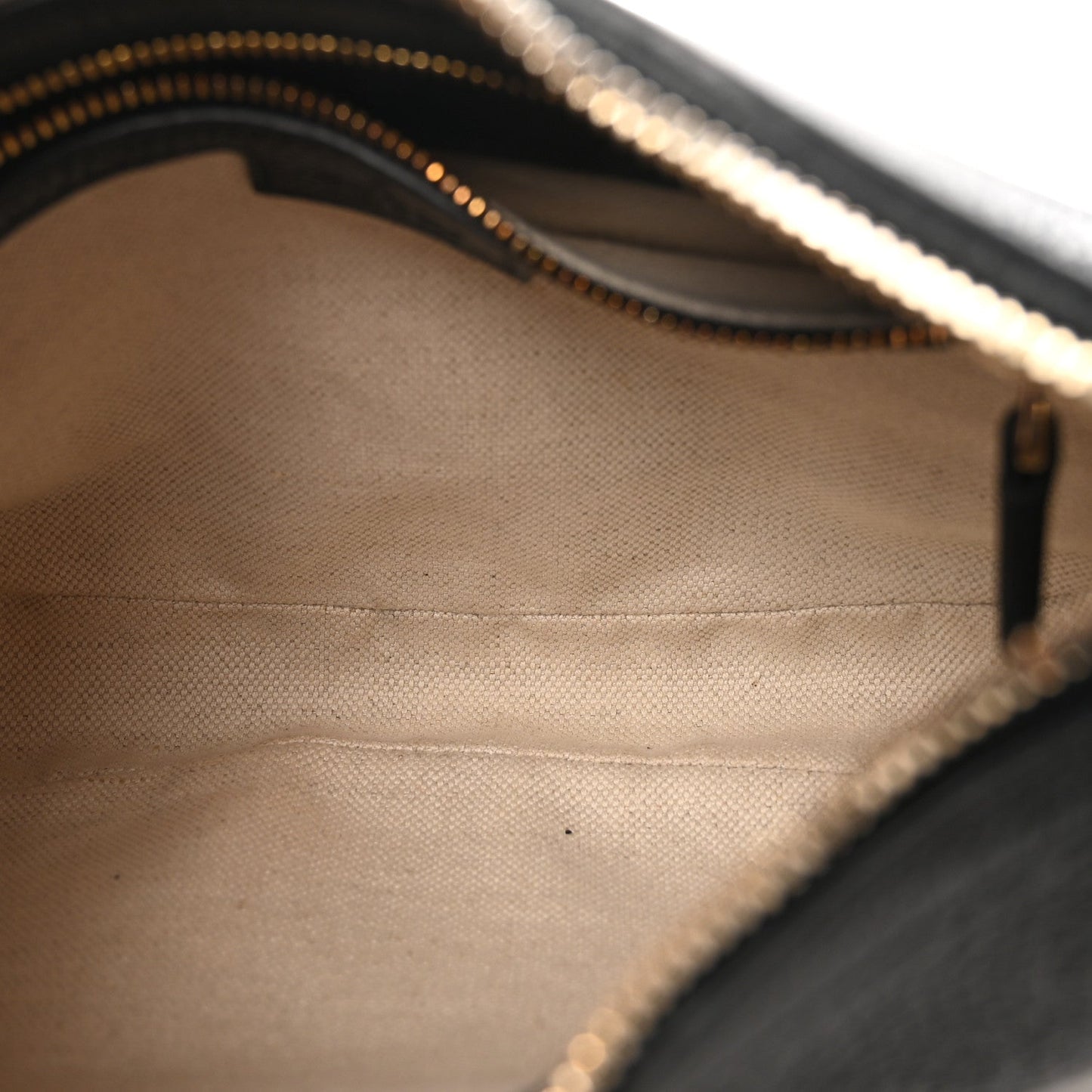 GG Grainy Calfskin Emblem Small Half Moon Shoulder Bag Black