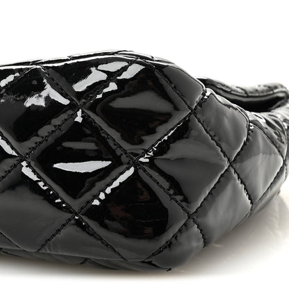 Patent Quilted Jumbo Single Flap Black