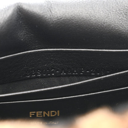 Shearling Vitello Dolce Macro FF 1974 Mini Baguette Tobacco Black