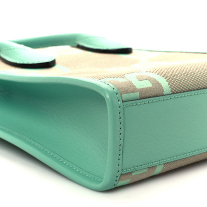 Monogram Jumbo GG Textured Dollar Calfskin Mini Tote Bag Pepperlight Mint
