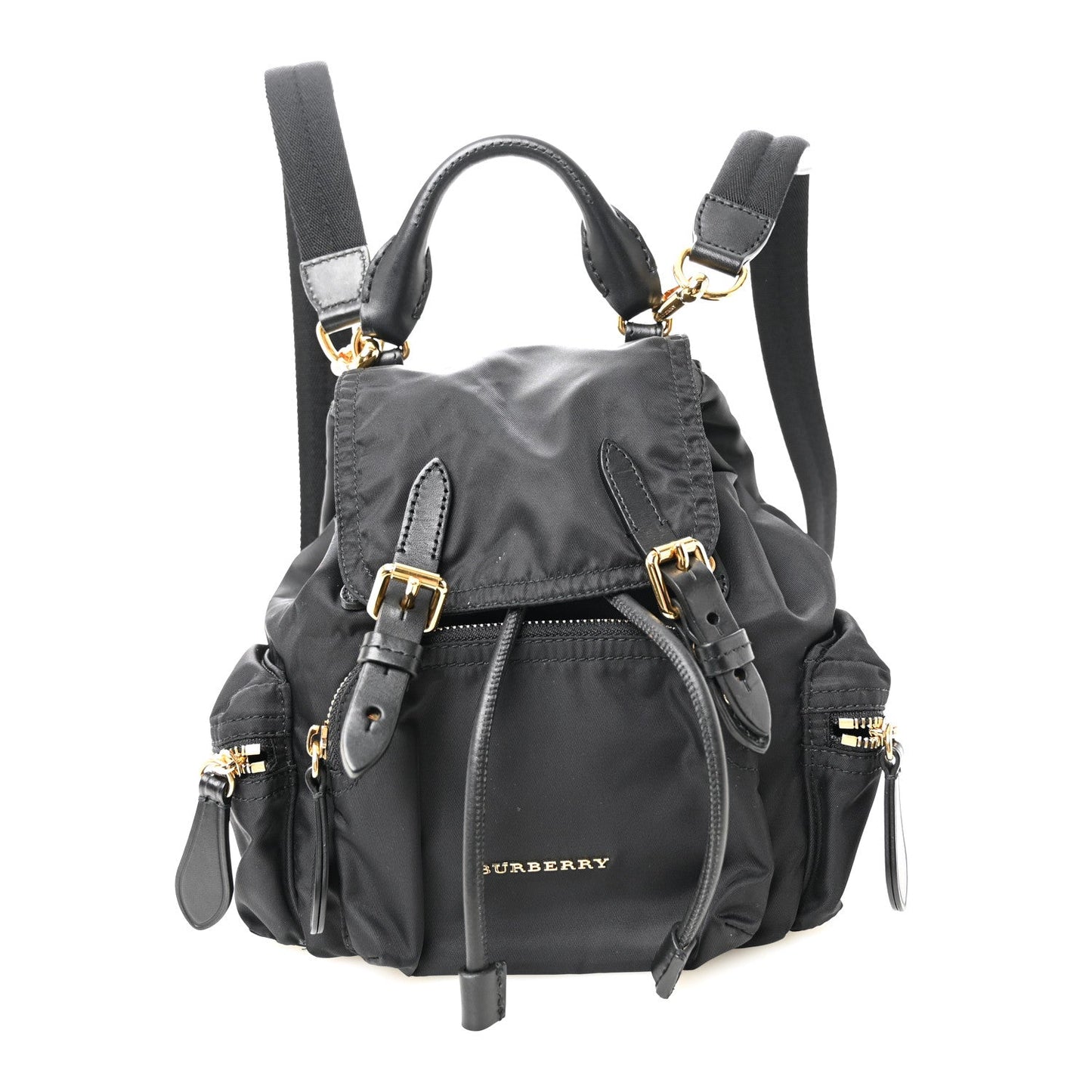 Nylon Small Crossbody Rucksack Backpack Black