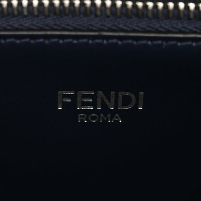 Cuoio Romano Vitello Cover Glazed Fabric Bi-Color FF 1974 Mini Peekaboo I SEE U Satchel Blue Dark Brown Tobacco Moro
